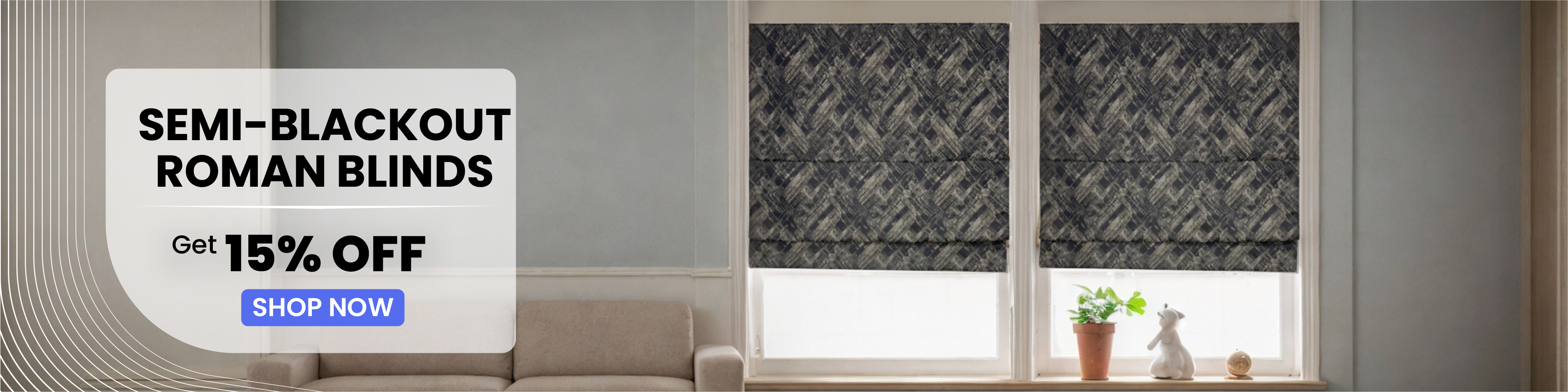 Semi-Blackout Roman Blind