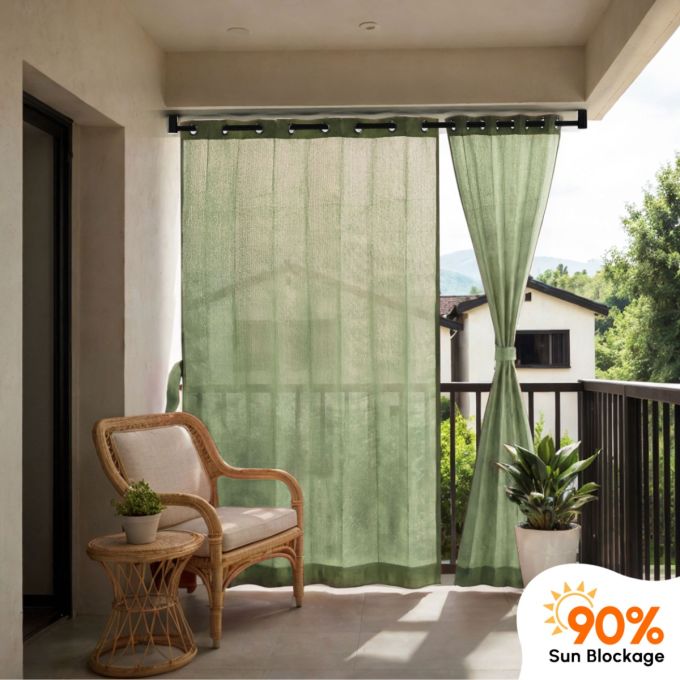 Hippo 90% Sun Block Solid Outdoor Curtain (HDPE)