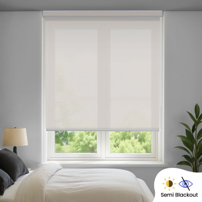 Hippo Semi Blackout Sun Screen Indoor Roller Blind (Premium PVC Coated)