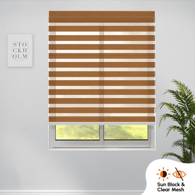 Hippo Zebra Indoor Roller Blind (Polyester Sunblock Mesh)