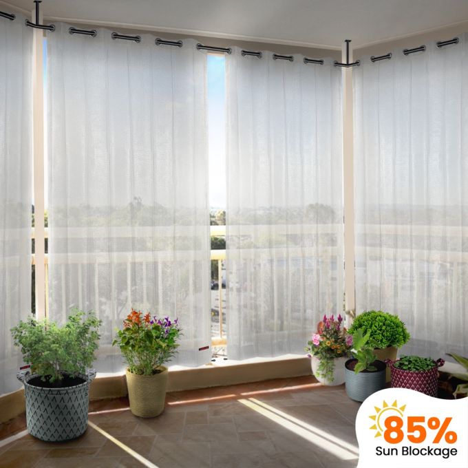 Hippo 85% Sun Block Solid Outdoor Curtain (HDPE) 