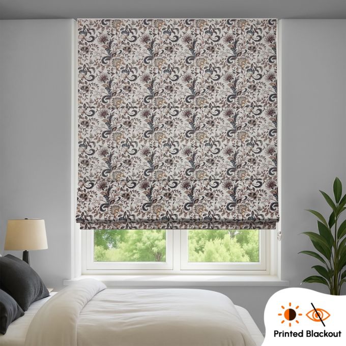 Hippo Printed Blackout Indoor Roman Blind (Foam Coated Polyester)
