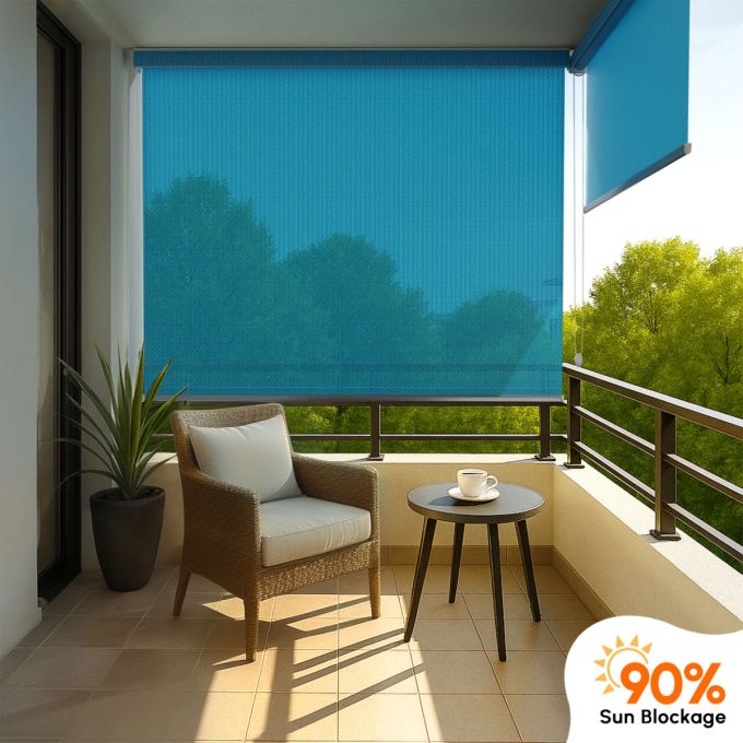 Hippo 90% Sun Block Outdoor Roller Blind (HDPE)
