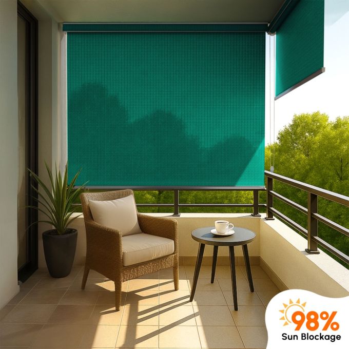 Hippo 98% Sun Block Outdoor Roller Blind (HDPE)