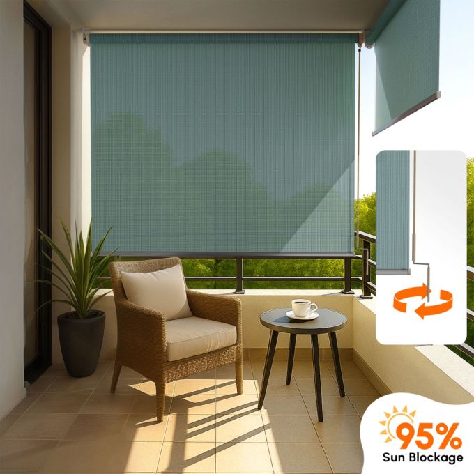 Hippo 95% Sun Block Outdoor Crank Blind (HDPE)