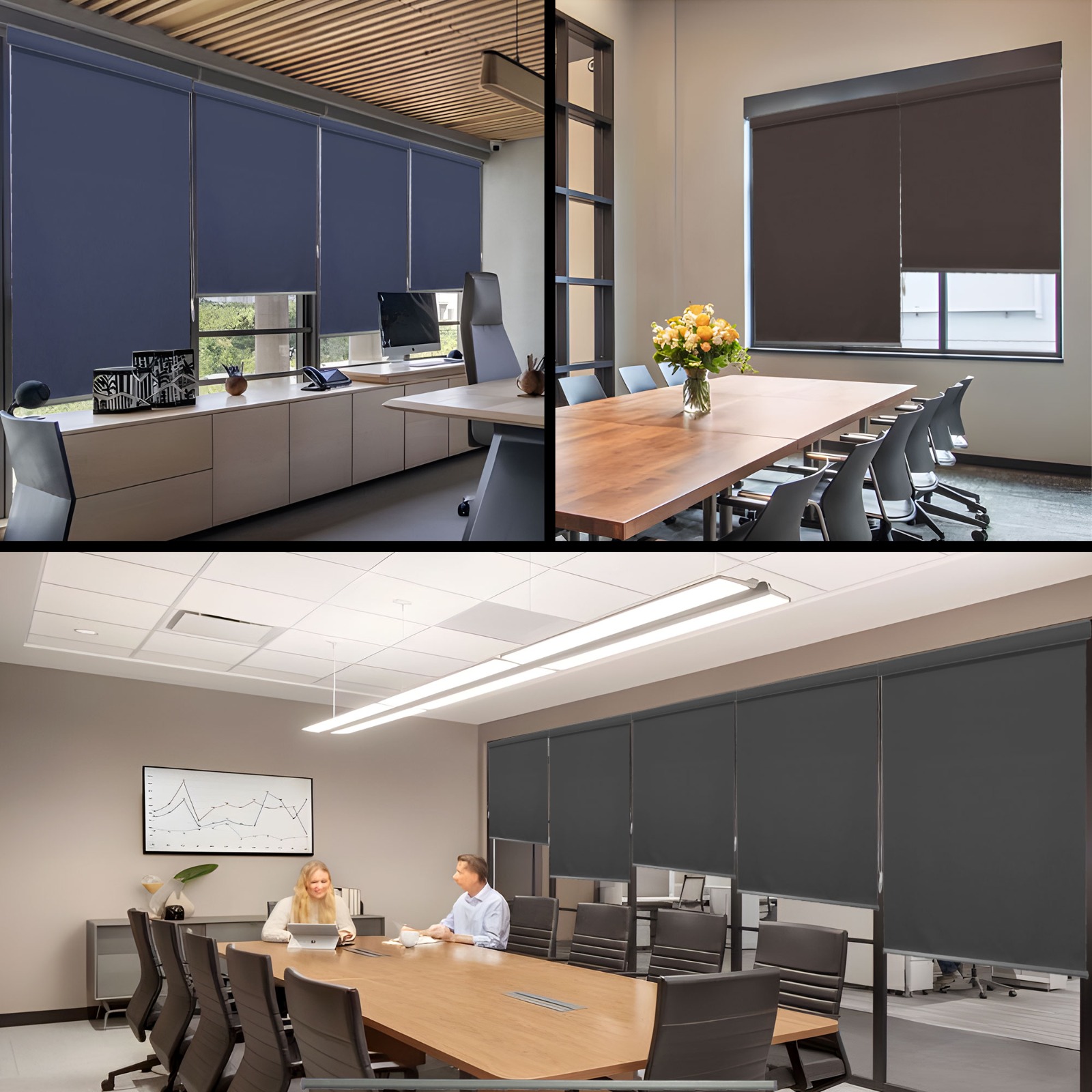 Upgrade Your Office Aesthetic with Modern Solid Blackout Blinds